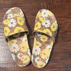 Coach Floral Slide Sandals